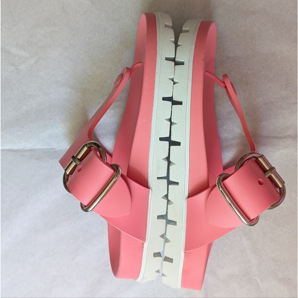 Prada Lug Sole Thong Sandals Flip flops Bubblegum Pink Size 36 US 6 Buckle - Picture 3 of 15